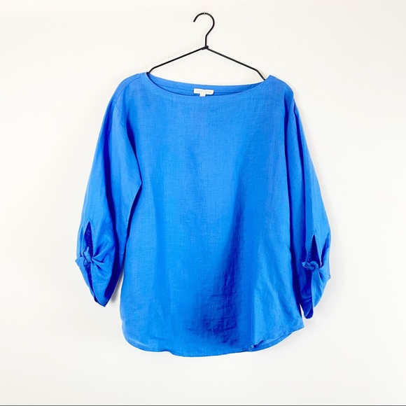 Eileen Fisher Organic Linen Crew Neck Top - Picture 1 of 7